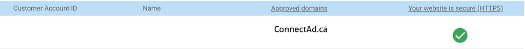 Section 1 of the google grants dashboard